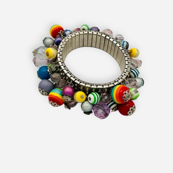 Chico's‎ Colorful Beaded Necklace Bold Beaded Boho Stretch Bracelet Illusion - Picture 3 of 7
